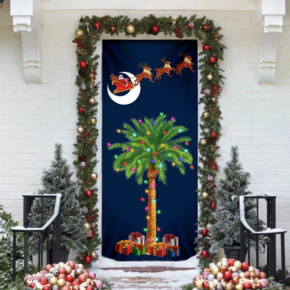 South Carolina Christmas Door Cover - Slim Tree Door Cover - Christmas Outdoor Decoration