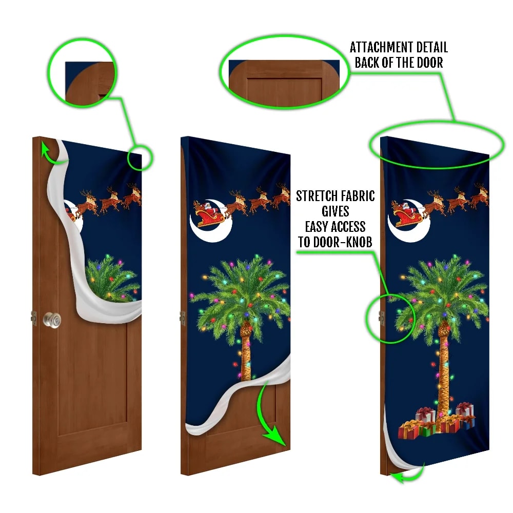 South Carolina Christmas Door Cover - Slim Tree Door Cover - Christmas Outdoor Decoration
