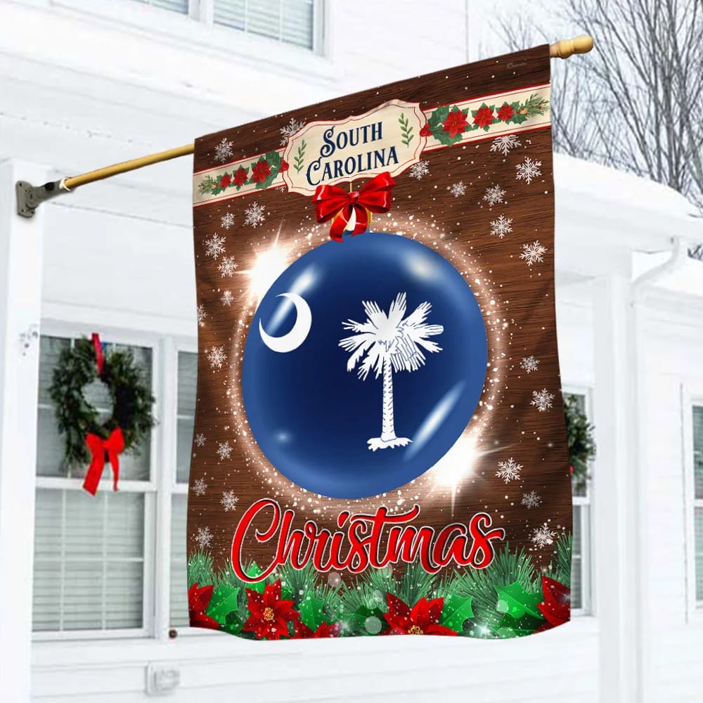 South Carolina Christmas Flag - Christmas Garden Flag - Christmas House Flag - Christmas Outdoor Decoration