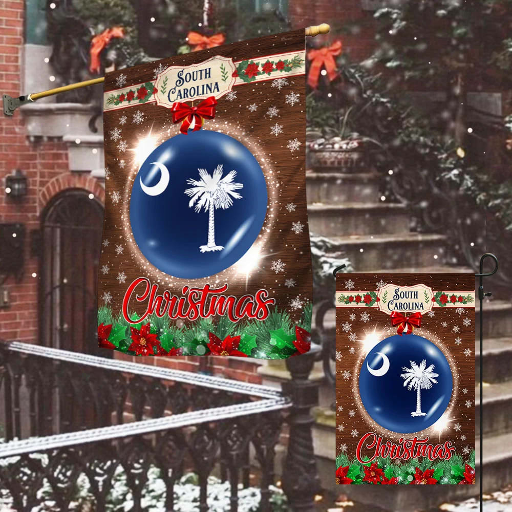 South Carolina Christmas Flag - Christmas Garden Flag - Christmas House Flag - Christmas Outdoor Decoration