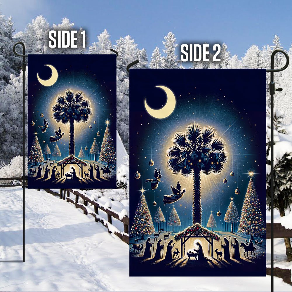 South Carolina Christmas Nativity Child Is Born Flag - Religious Christmas House Flags