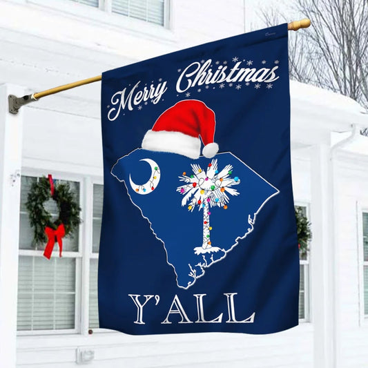 South Carolina Merry Christmas Flag - Christmas Garden Flag - Christmas House Flag - Christmas Outdoor Decoration