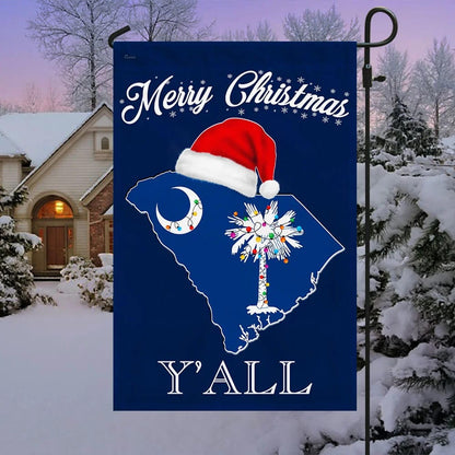 South Carolina Merry Christmas Flag - Christmas Garden Flag - Christmas House Flag - Christmas Outdoor Decoration