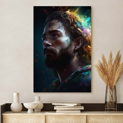 Space Art With Jesus - Canvas Picture - Jesus Christ Canvas - Christian Wall Art