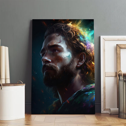 Space Art With Jesus - Canvas Picture - Jesus Christ Canvas - Christian Wall Art