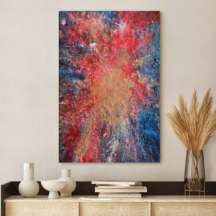 Space Celestial Acrilic Painting Galaxy Canvas Wall Art - Canvas Wall Decor - Home Decor Living Room