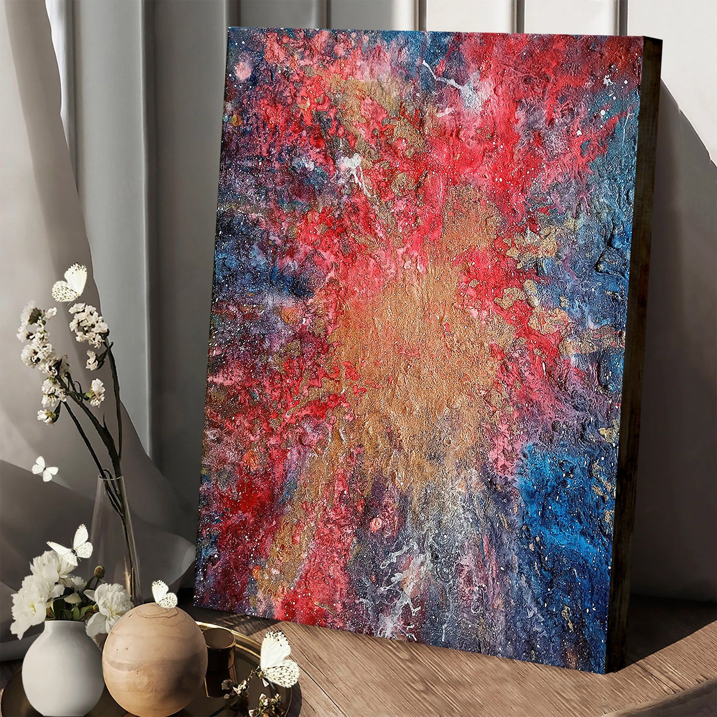 Space Celestial Acrilic Painting Galaxy Canvas Wall Art - Canvas Wall Decor - Home Decor Living Room