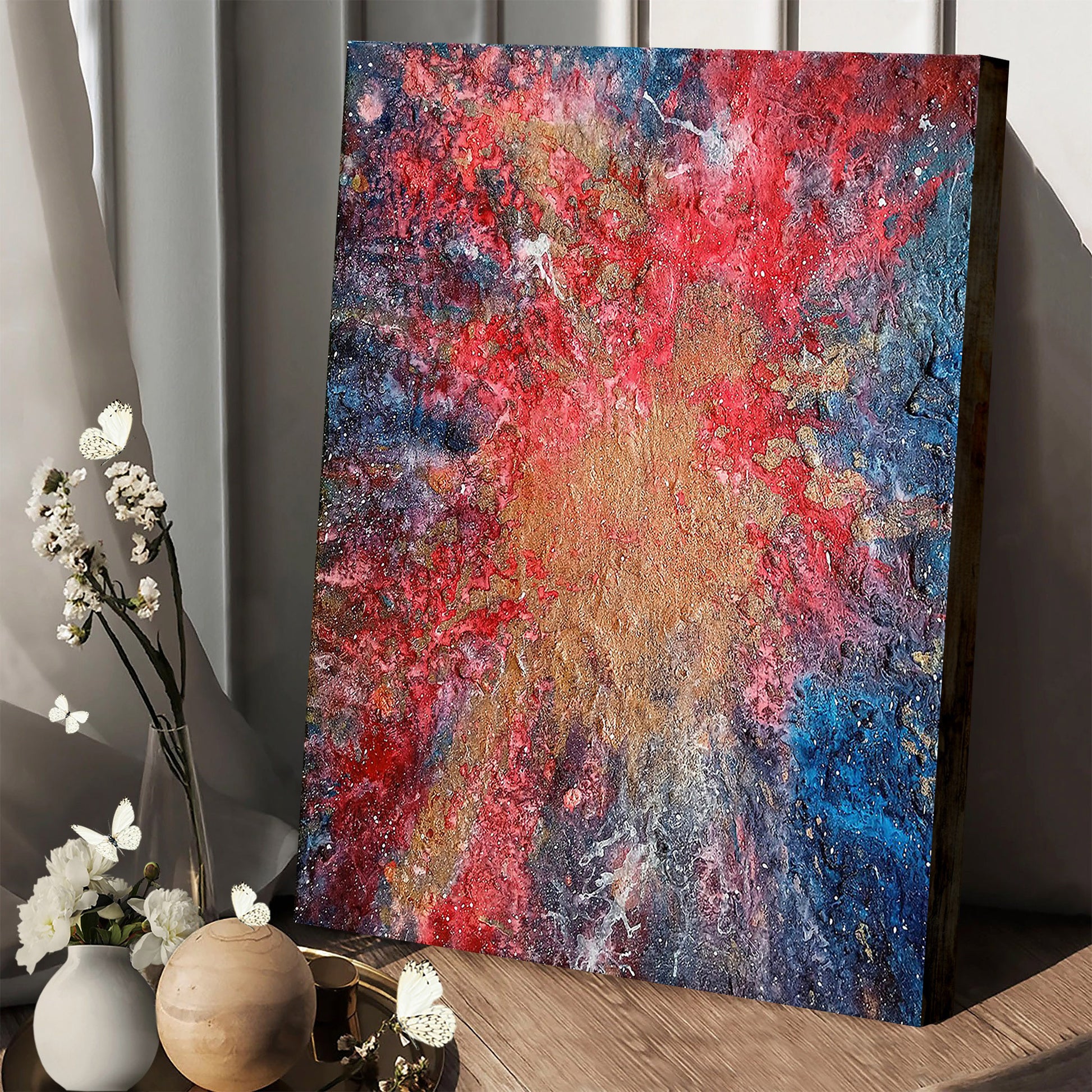 Space Celestial Acrilic Painting Galaxy Canvas Wall Art - Canvas Wall Decor - Home Decor Living Room