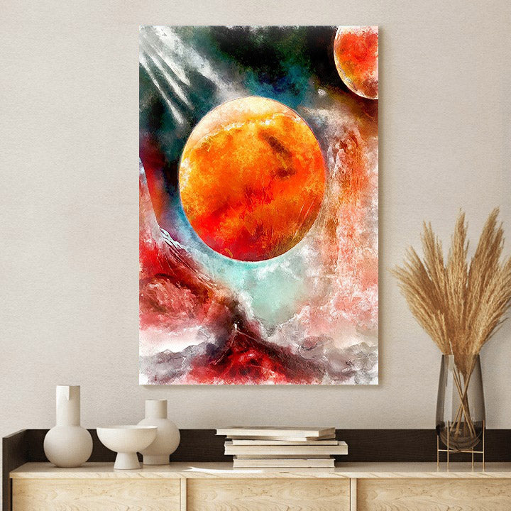Space Galaxy Planet Canvas Wall Art - Canvas Wall Decor - Home Decor Living Room