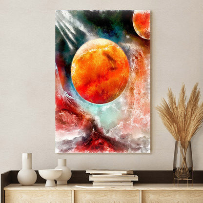 Space Galaxy Planet Canvas Wall Art - Canvas Wall Decor - Home Decor Living Room