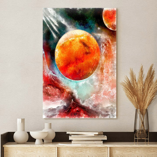 Space Galaxy Planet Canvas Wall Art - Canvas Wall Decor - Home Decor Living Room