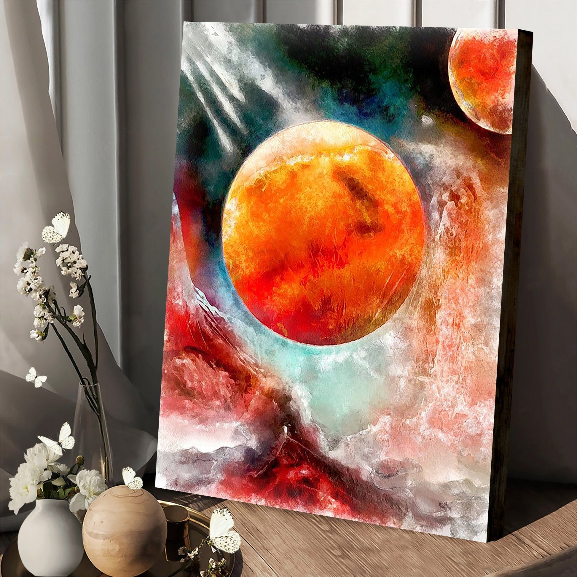 Space Galaxy Planet Canvas Wall Art - Canvas Wall Decor - Home Decor Living Room