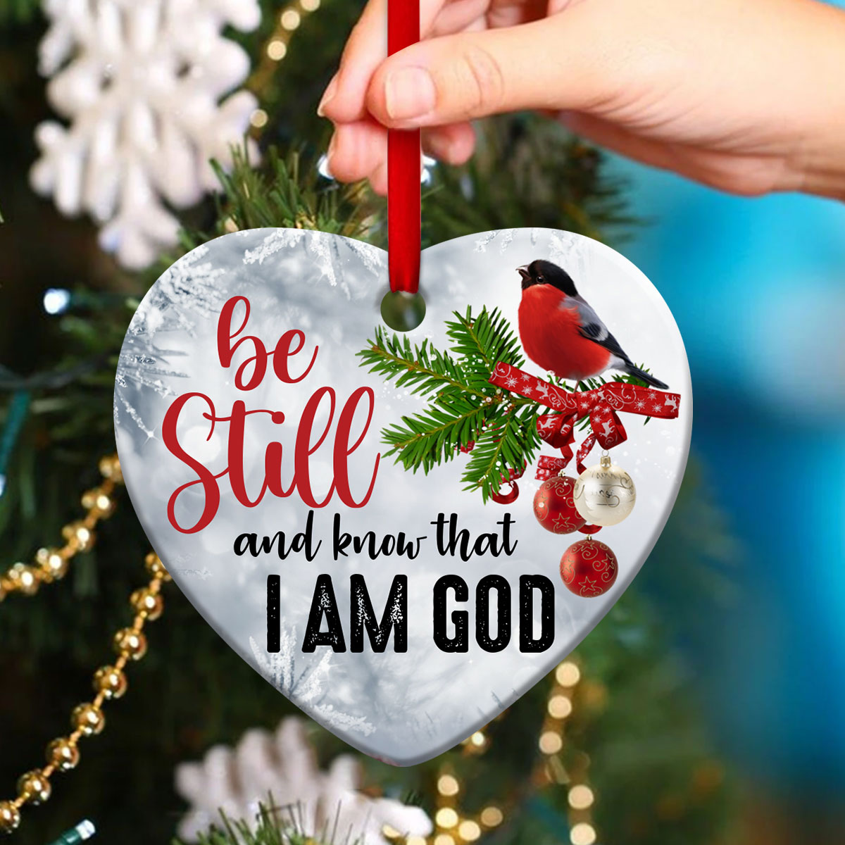 Special Ceramic Heart Ornament - I Am God - Christmas Decor - Funny Ornament