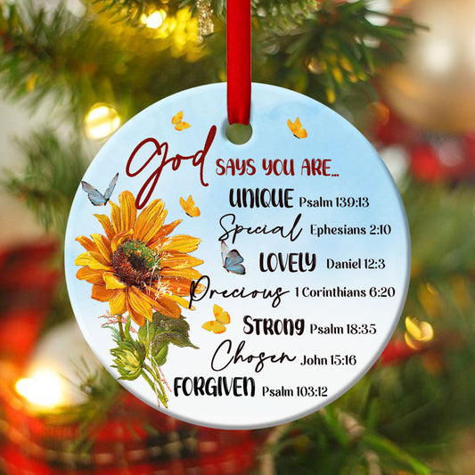Special Jesus Ceramic Circle Ornament - God Says You Are Precious - Ornaments Hanging Gift - Nativity Ornaments