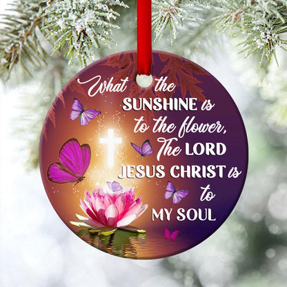 Special Lotus Ceramic Circle Ornament - The Lord Jesus Christ Is To My Soul - Gift For Christmas