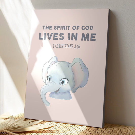 Elephant - The Spirit Lives In Me - Christian Canvas Prints - Faith Canvas - Bible Verse Canvas - Ciaocustom