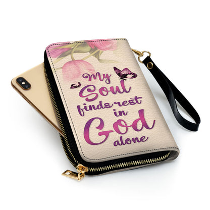 Spiritual Gift Of Faith For Women Tulip And Butterfly Clutch Purse For Women - Personalized Name - Christian Gifts For Women