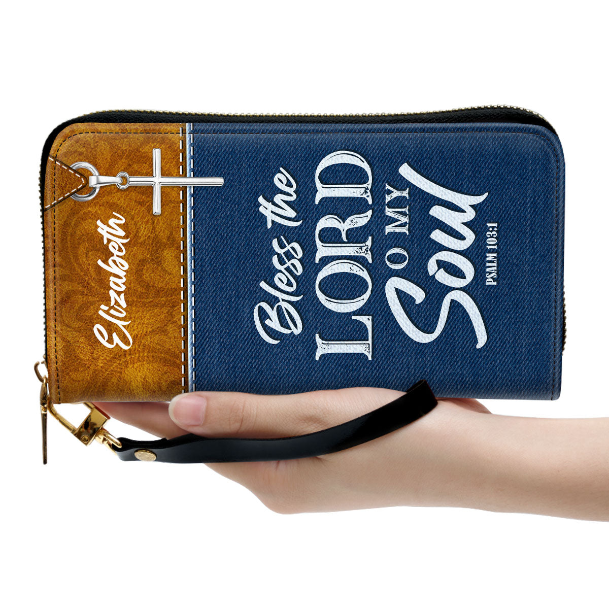 Spiritual Gifts For Women Psalm 1031 Bless The Lord O My Soul Clutch Purse For Women - Personalized Name - Christian Gifts For Women