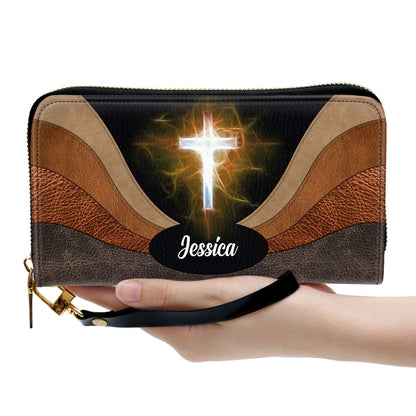 Spiritual Gifts For Women Stunning Cross Clutch Purse For Women - Personalized Name - Christian Gifts For Women