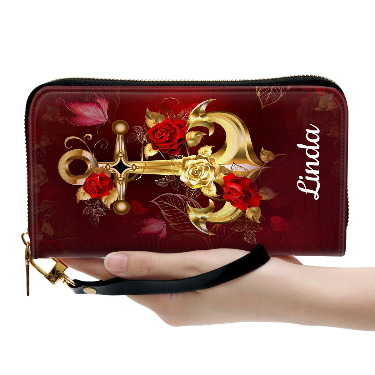 Spiritual Gifts Scripture For Women Revelation 2213 I Am The Beginning And The End Clutch Purse For Women - Personalized Name