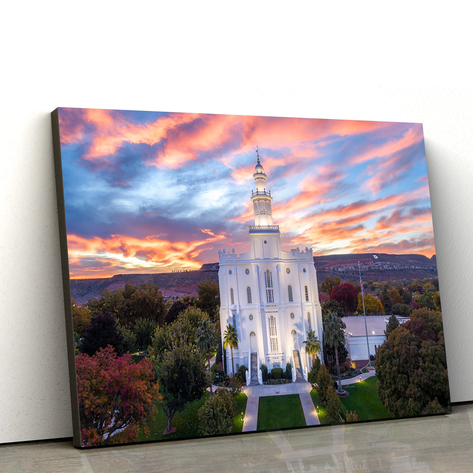 St. George Temple Greater Heights Canvas Wall Art - Jesus Christ Picture - Canvas Christian Wall Art