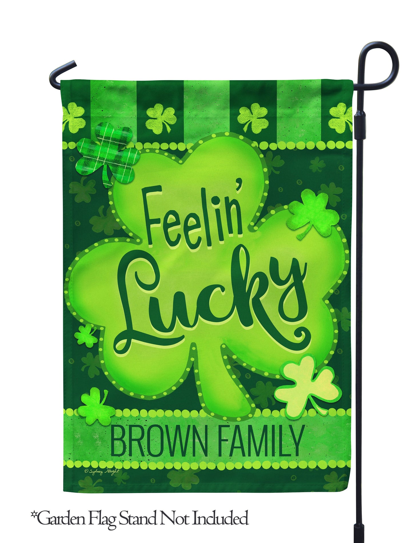 St. Patrick's Day Feelin' Lucky Personalized House Flag - St. Patrick's Day Garden Flag - St. Patrick's Day Decorative Flags