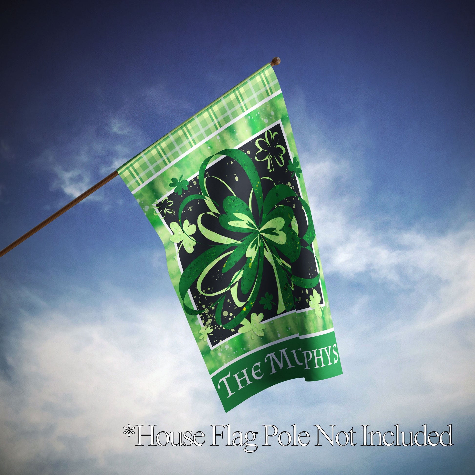 St. Patrick's Day Get Lucky Welcomegarden Personalized House Flag - St. Patrick's Day Garden Flag - St. Patrick's Day Decorative Flags