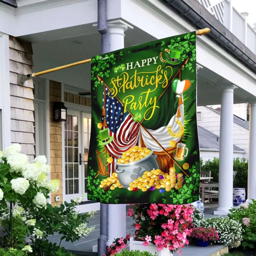 St. Patrick's Day Irish American House Flag - St Patrick's Day Garden Flag - St. Patrick's Day Decorations