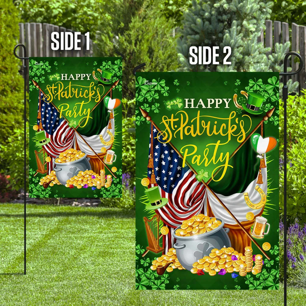 St. Patrick's Day Irish American House Flag - St Patrick's Day Garden Flag - St. Patrick's Day Decorations