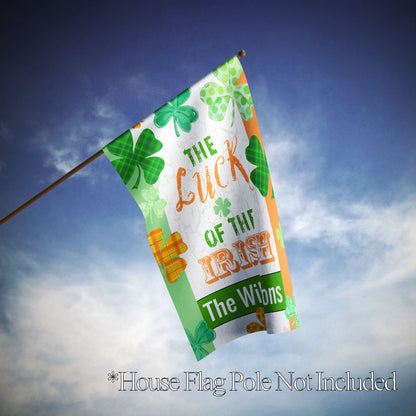 St. Patrick's Day Luck Of The Irish Cloversgarden Personalized House Flag - St. Patrick's Day Garden Flag - St. Patrick's Day Decorative Flags