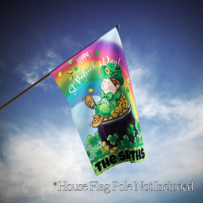 St. Patricks Day Pot Of Personalized House Flag - St. Patrick's Day Garden Flag - St. Patrick's Day Decorative Flags