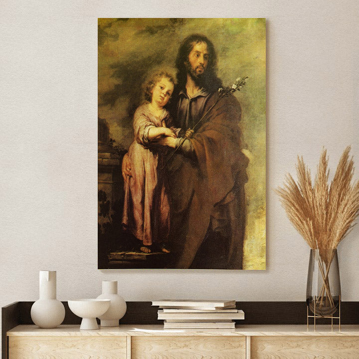 St Joseph 2 Catholic Picture - Canvas Pictures - Jesus Canvas Art - Christian Wall Art