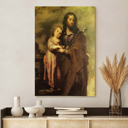 St Joseph 2 Catholic Picture - Canvas Pictures - Jesus Canvas Art - Christian Wall Art