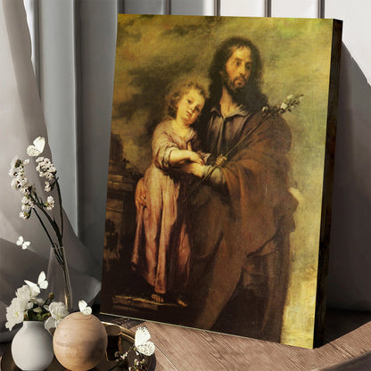 St Joseph 2 Catholic Picture - Canvas Pictures - Jesus Canvas Art - Christian Wall Art