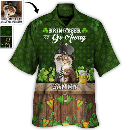 St Patrick's Beer Cat Dog Lover Lucky Custom Photo Personalized Hawaiian Shirt For Men & Women - Personalized Photo Gifts