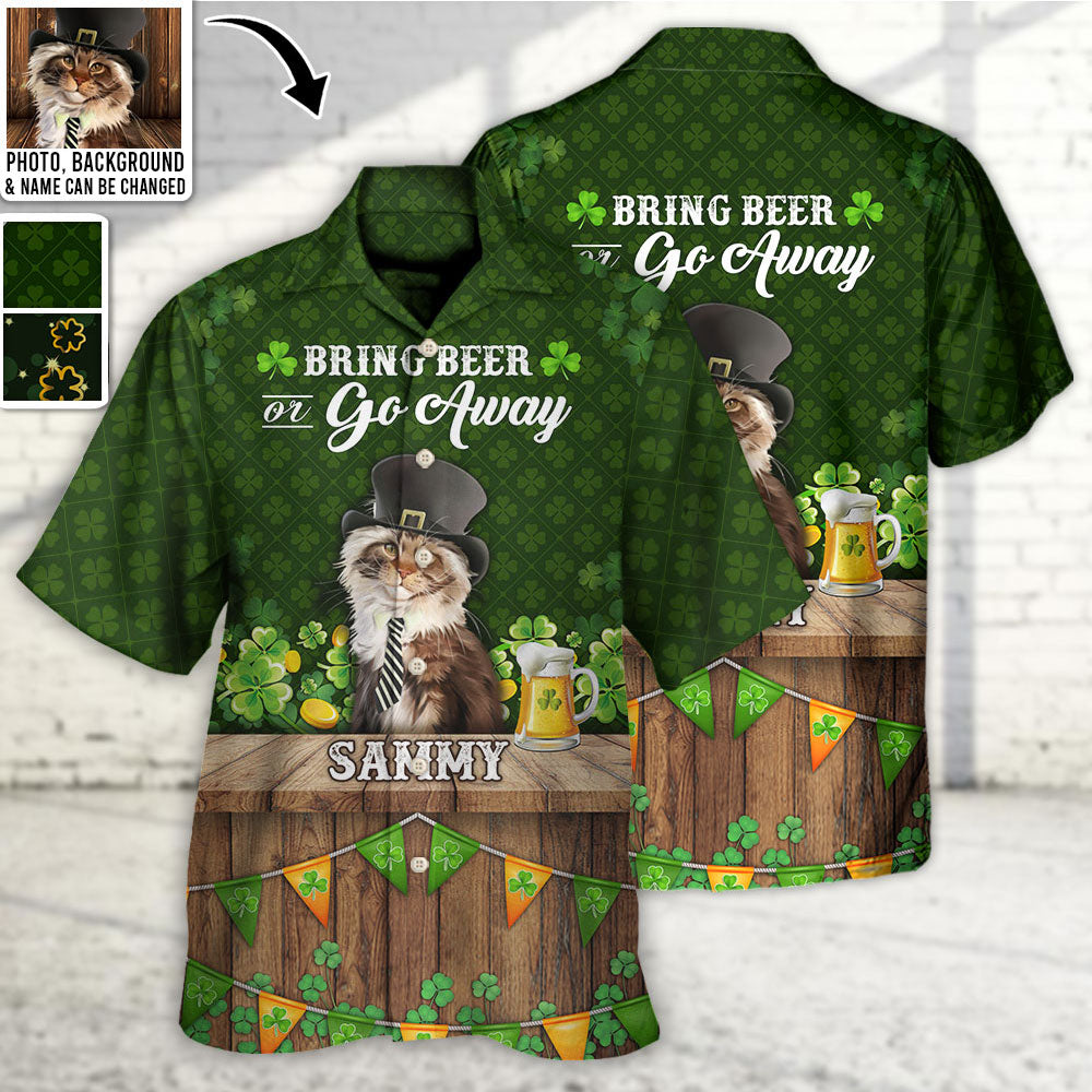St Patrick's Beer Cat Dog Lover Lucky Custom Photo Personalized Hawaiian Shirt For Men & Women - Personalized Photo Gifts