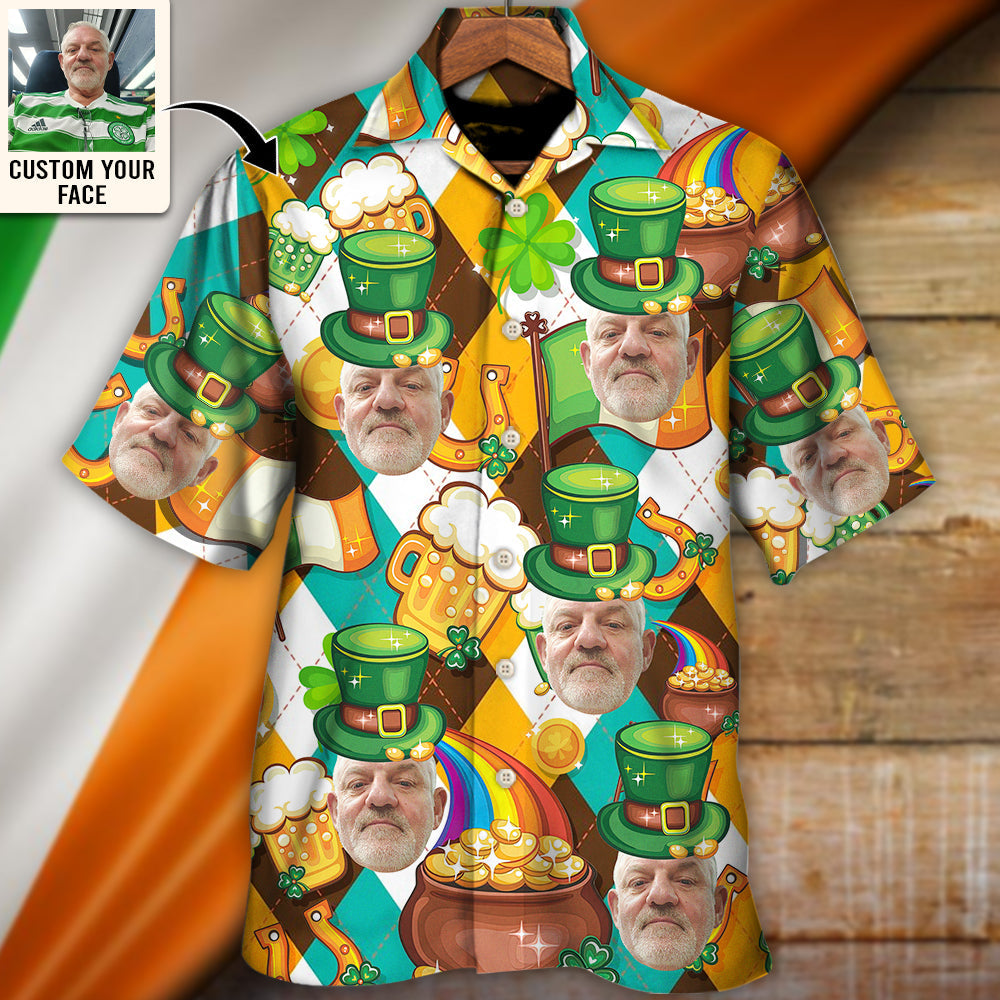 St Patrick's Day This Is My St Patrick's Day Shirt Funny Custom Photo Hawaiian Shirt For Men & Women - Personalized Photo Gifts