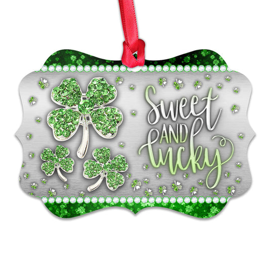 St Patricks Day Jewelry Clover Sweet And Lucky Metal Ornament - Christmas Ornament - Christmas Gift