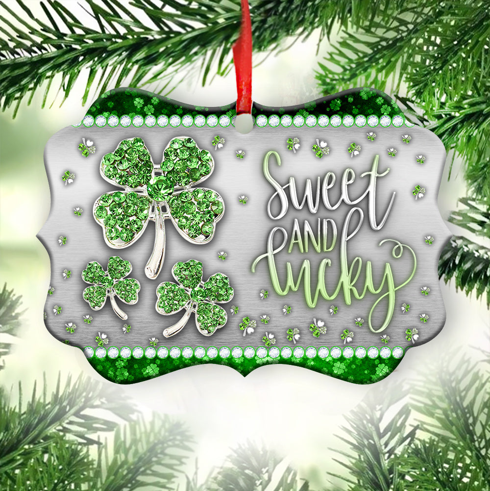St Patricks Day Jewelry Clover Sweet And Lucky Metal Ornament - Christmas Ornament - Christmas Gift