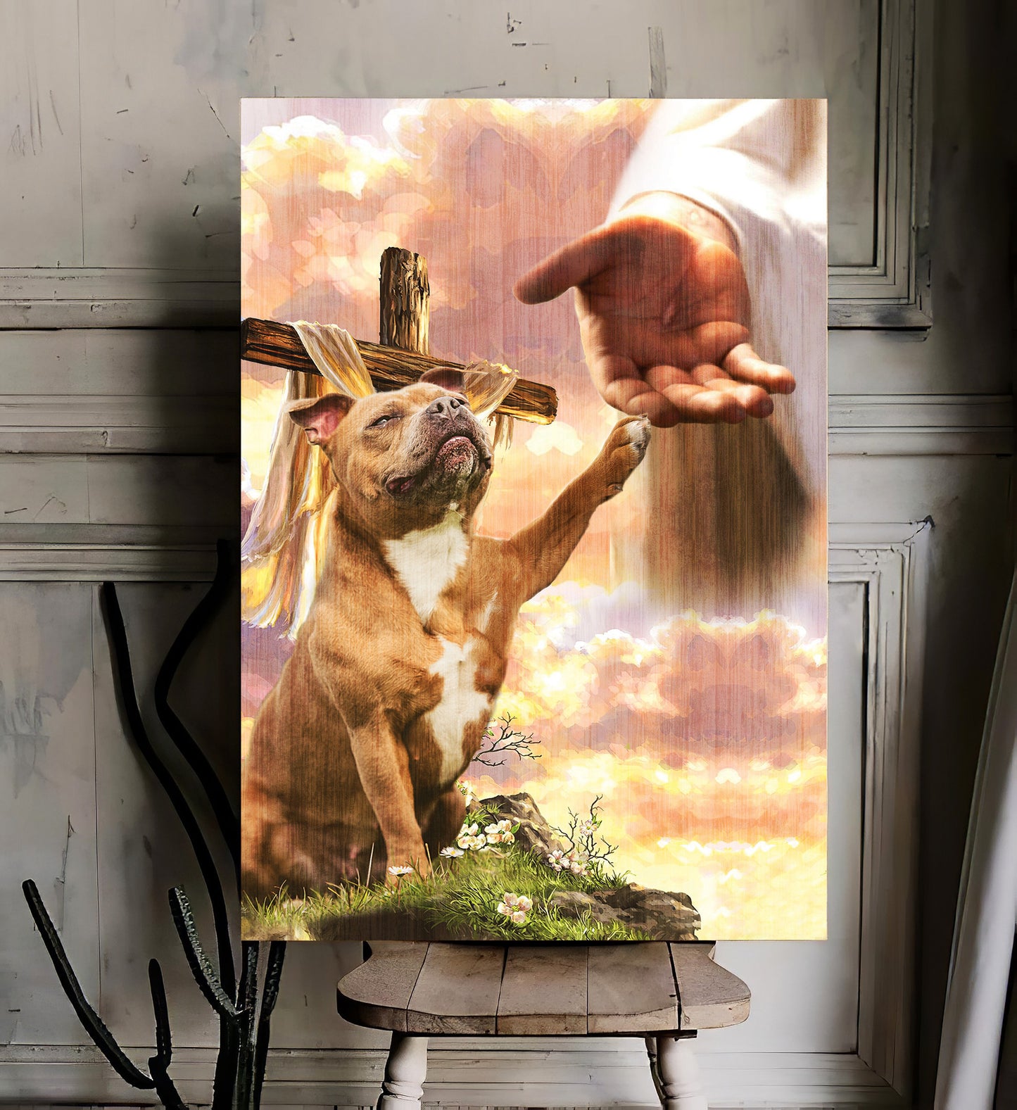 Staffordshire Bull Terrier (Staffies) God Hand Photo Canvas - Canvas Decor Ideas