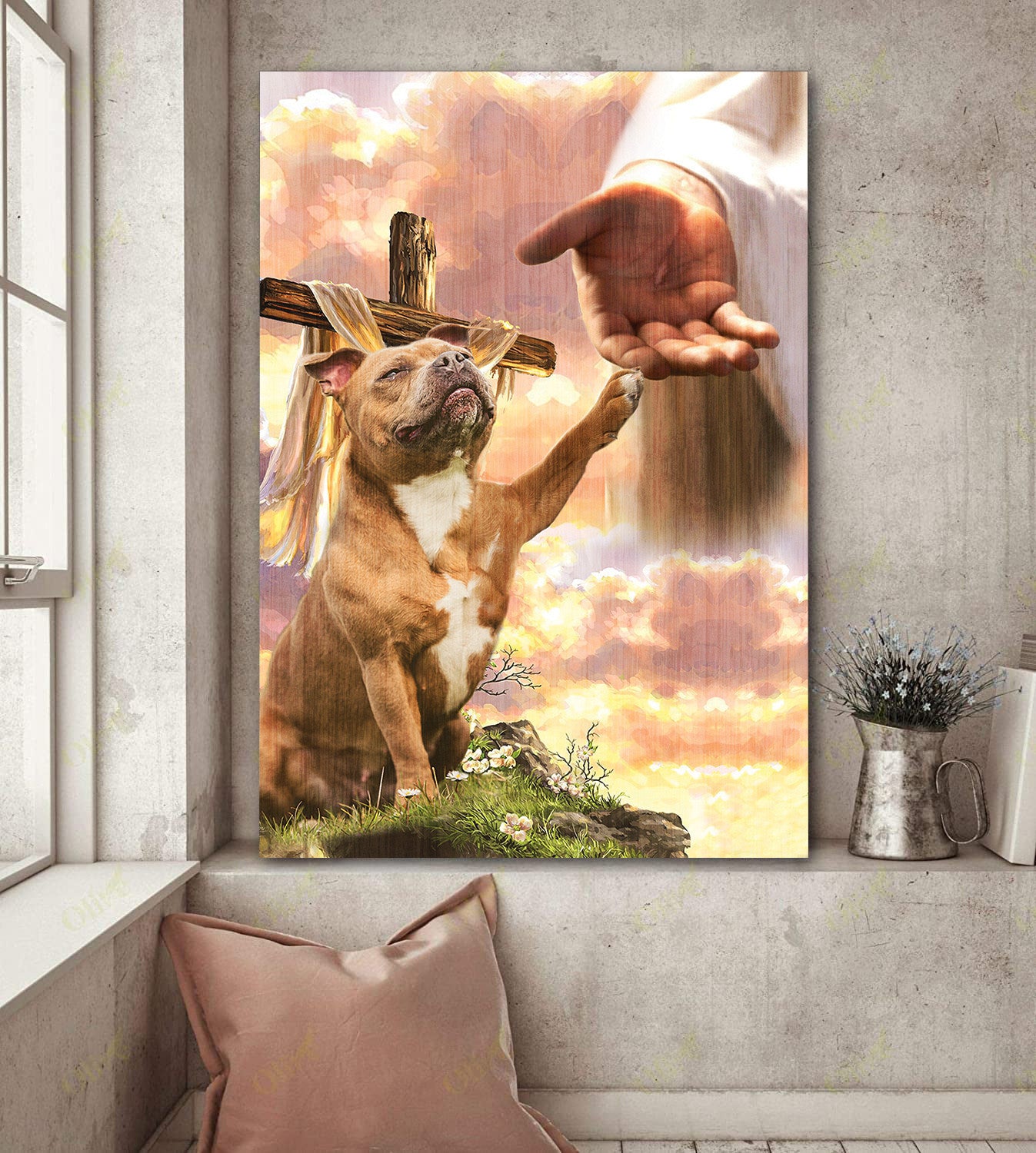 Staffordshire Bull Terrier (Staffies) God Hand Photo Canvas - Canvas Decor Ideas