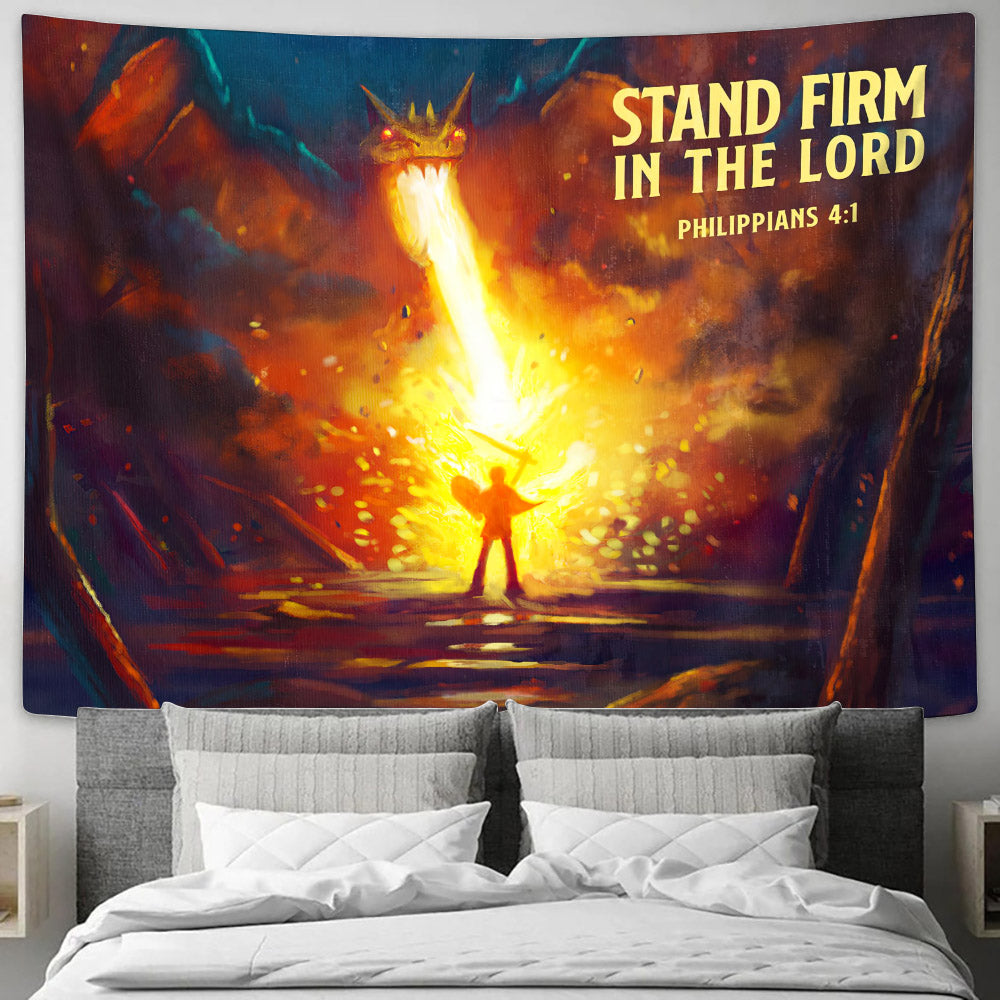 Stand Firm Thus In The Lord Philippians 4 1 - Religious Tapestry - Jesus Christ Tapestry - Bible Wall Tapestry