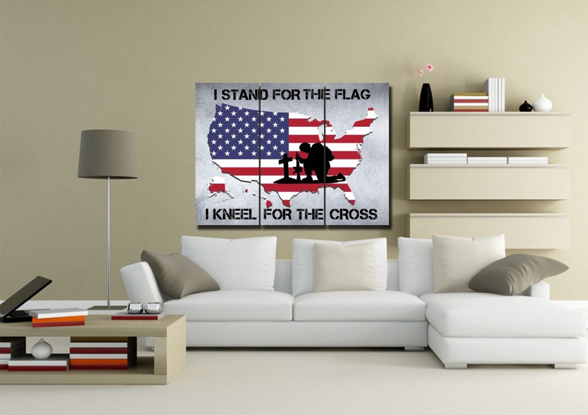 Stand For The Flag American Flag Patriotic Wall Art - Christian Canvas Wall Art