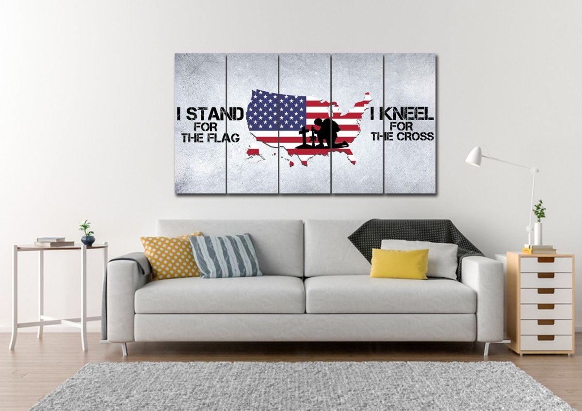 Stand For The Flag American Flag Patriotic Wall Art - Christian Canvas Wall Art