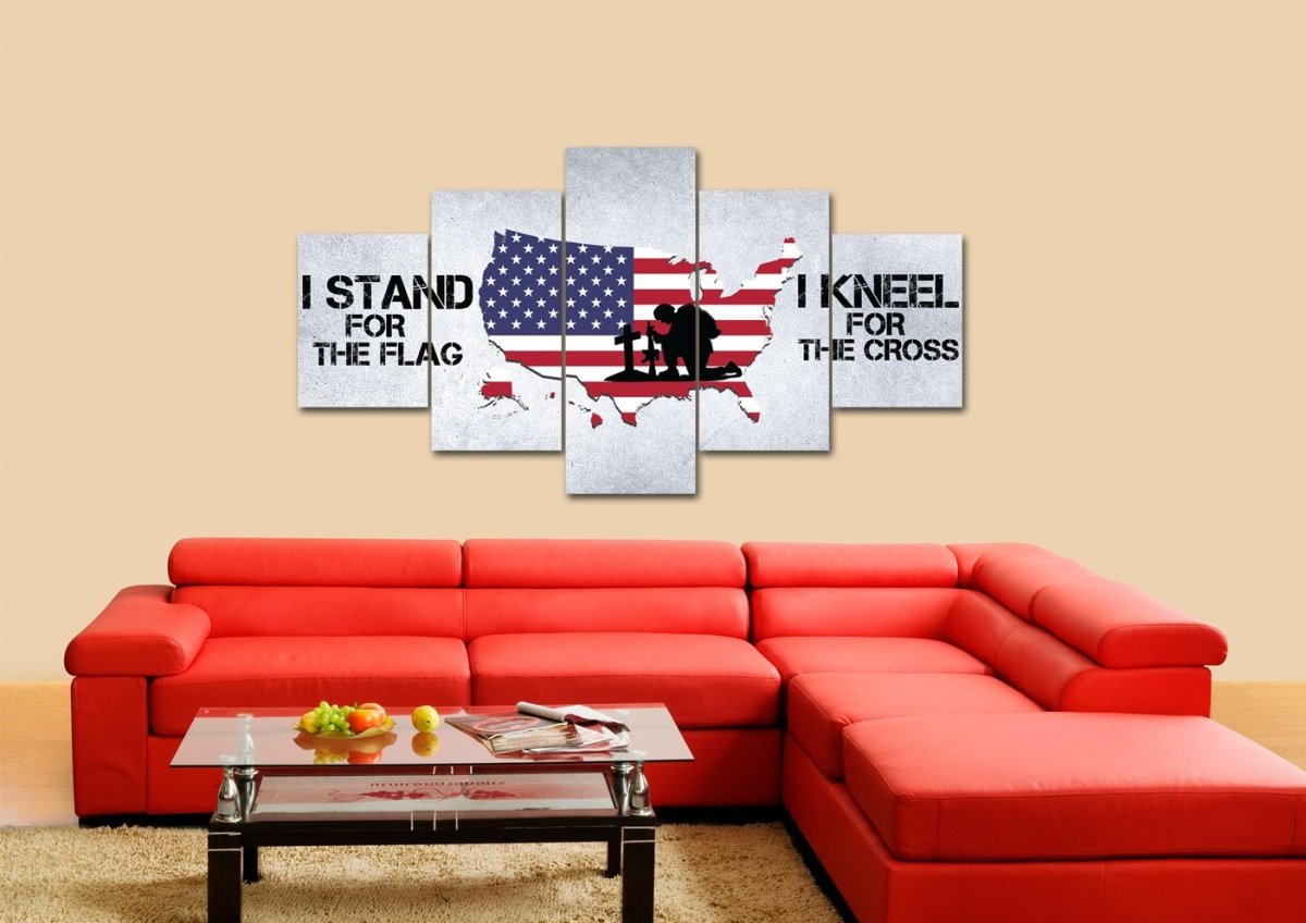 Stand For The Flag American Flag Patriotic Wall Art - Christian Canvas Wall Art