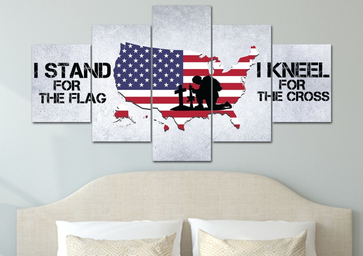 Stand For The Flag American Flag Patriotic Wall Art - Christian Canvas Wall Art