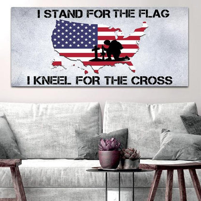 Stand For The Flag American Flag Patriotic Wall Art - Christian Canvas Wall Art