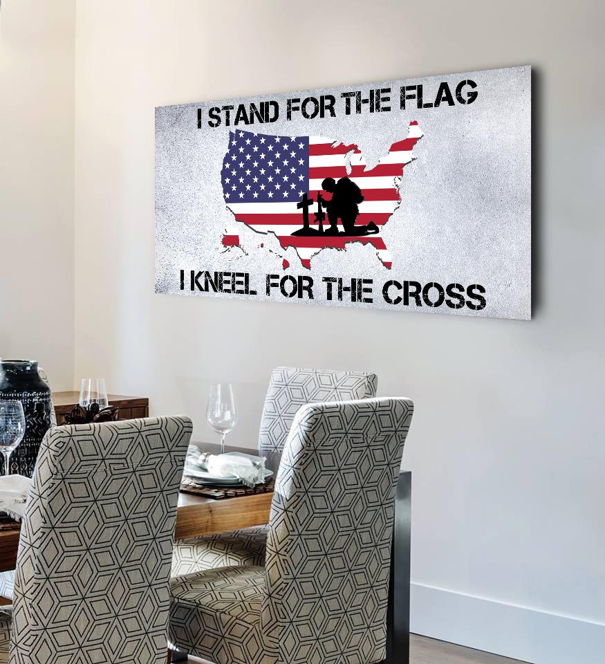 Stand For The Flag American Flag Patriotic Wall Art - Christian Canvas Wall Art