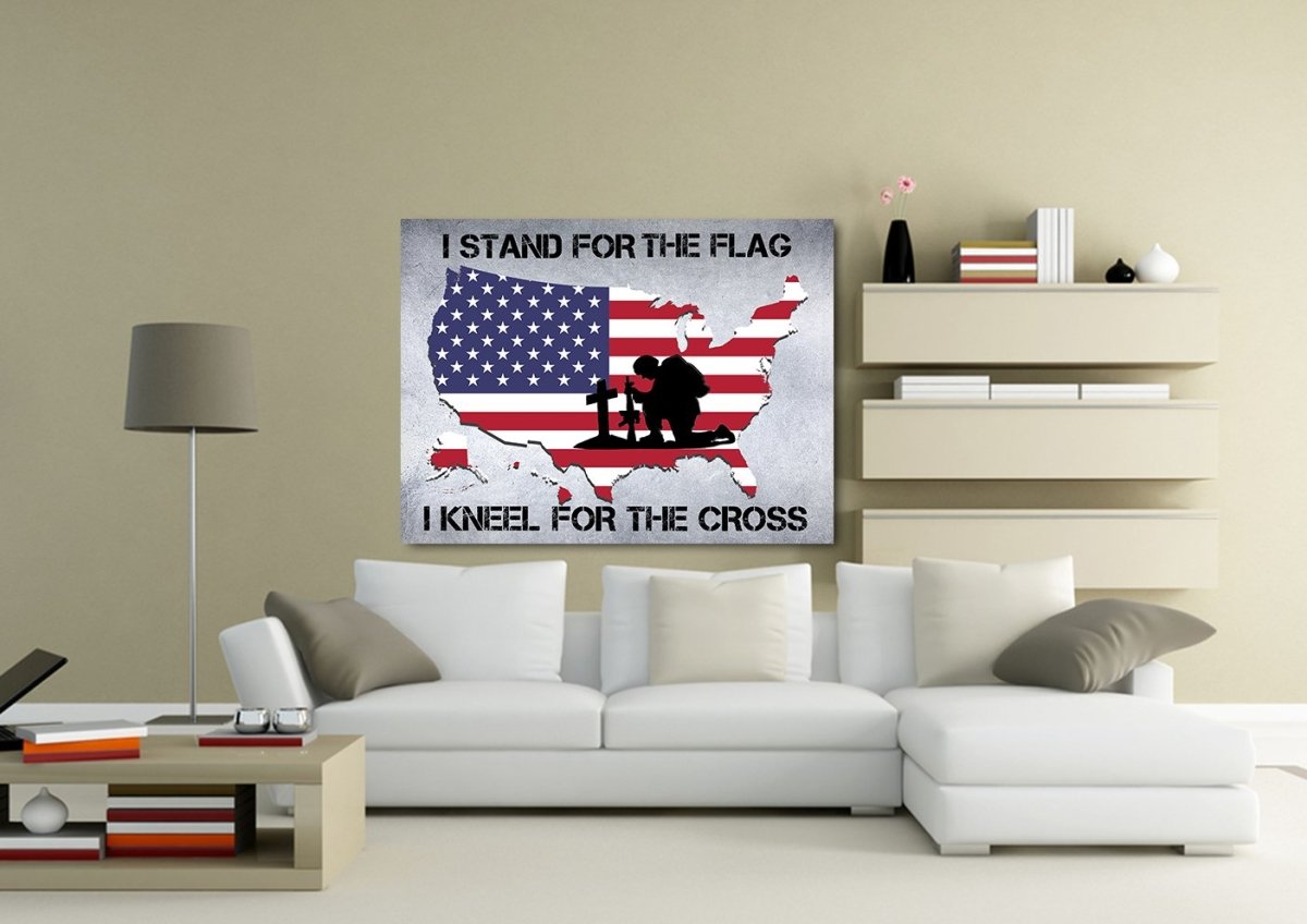 Stand For The Flag American Flag Patriotic Wall Art - Christian Canvas Wall Art