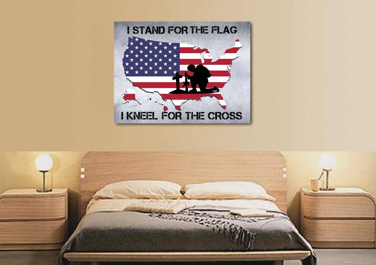 Stand For The Flag American Flag Patriotic Wall Art - Christian Canvas Wall Art